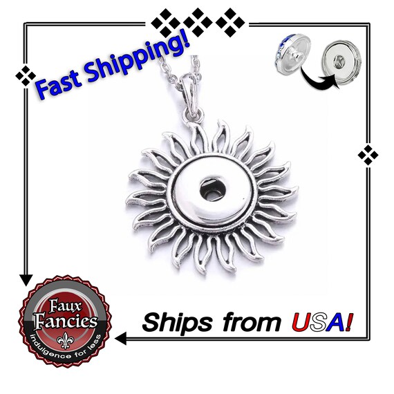 Sunshine Snap button pendant, Sun Snap Pendant, 18mm Snap Button Jewelry, #SunSnapPendant, #SnapJewelry, #SnapButtons, #18mmSnapPendant