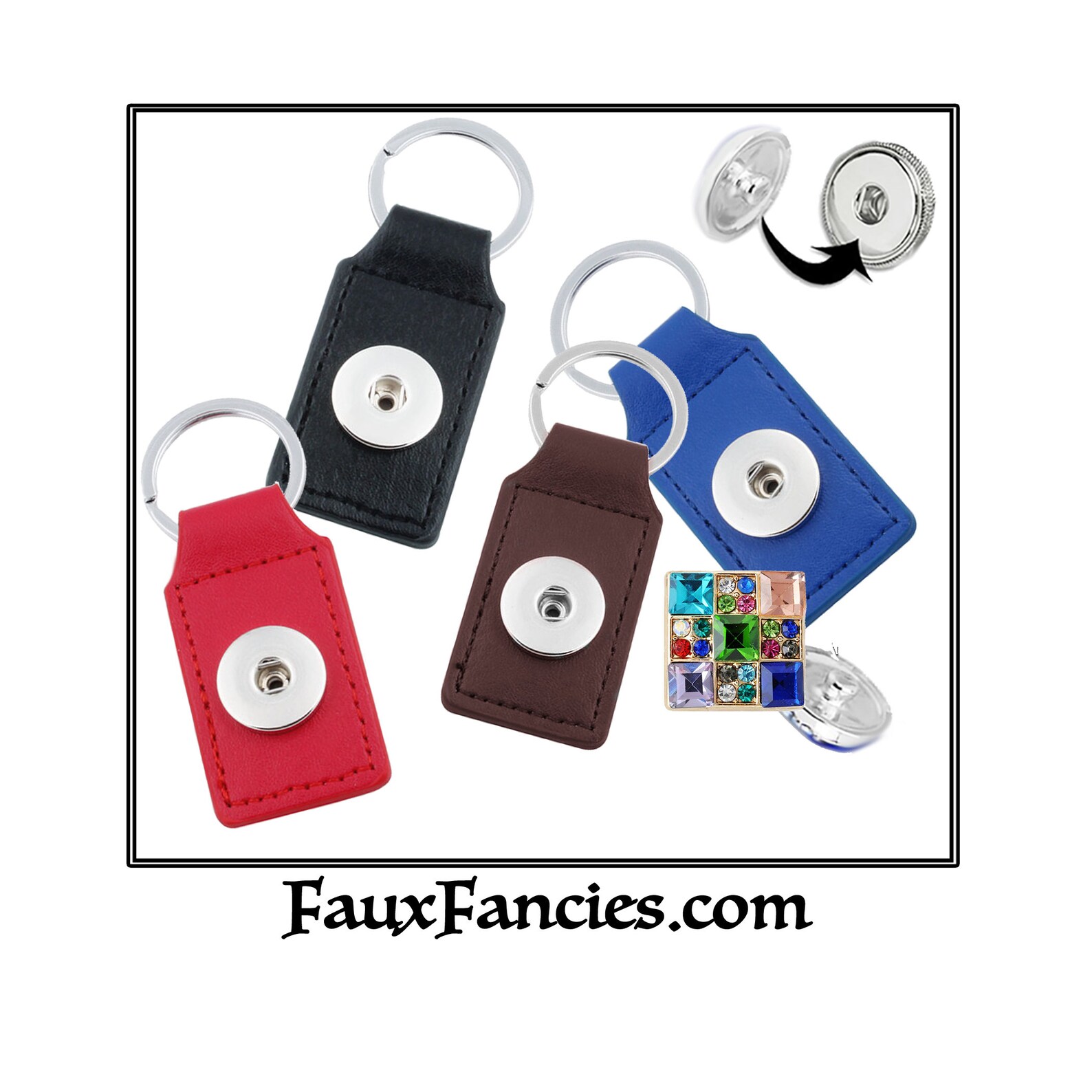 Snap Button Keyring 18mm Snap Buttons Ginger Snap Snap Etsy