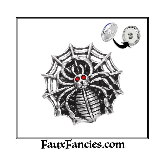18mm SPIDER Snap Buttons, Halloween Ginger Snaps, 18mm Snap Charms, Halloween Snap Charm, Rhinestone Snaps, Snap Snap, #SnapButton