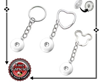 Snap Button Keyring: Interchangeable Charm Keyring (18mm-20mm)