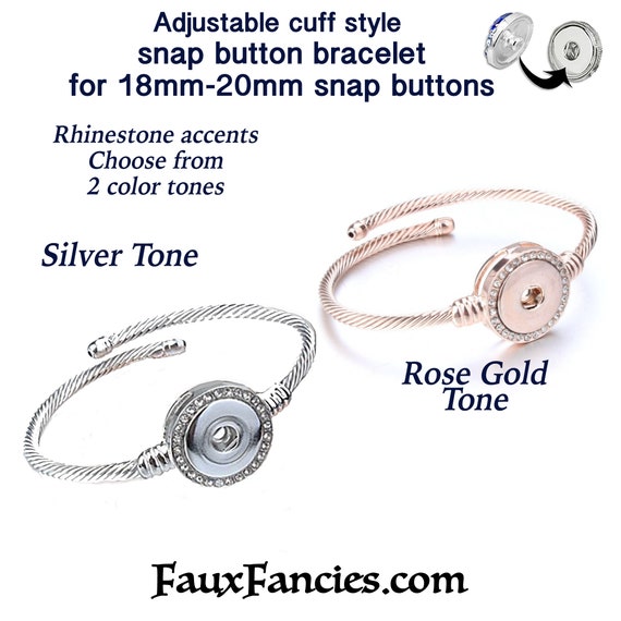Boutons Pression Bijou / Snap Button En Métal Argenté - Neufs Sans Emballage - Création DIY