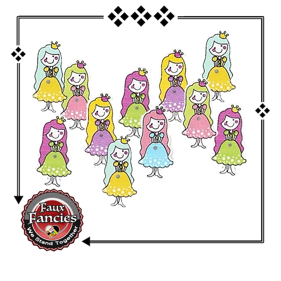 CLEARANCE! BUTToNS, BuTTON! 3 PCs Girl Wood Buttons, Princess Charm, Girl Charms, Princess Scrapbook Buttons, #WoodenButtons, #CraftButton