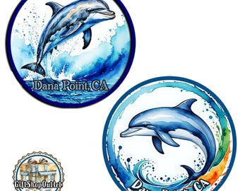 Dana Point DOLPHIN GLASS Cabochon Handmade Keyring, Dolphin Magnet, Dolphin Gift, #DanaPointMagnet, #DolphinKeyring, #Dolphin, #RefMagnet