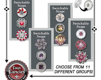 GIFT IDEA! SNAP Button 3-Pc Assortment, Snap Buttons, Ginger Snaps, Snap Charms, #BraceletCharms, Rhinestone Snap, #SnapJewelry, #SnapButton