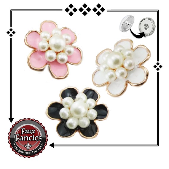 STUNNING Pearl Flower Snap Button ONLY Ours! Ginger Snap, Snap Charm, #BraceletCharms, Rhinestone Snap, #SnapSnap, #GiftForHer, #SnapButton