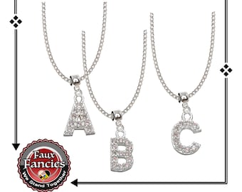 Dangle Letter Charm Pendants, Rhinestone Pendants, Silver Tone,Dangle Charms, #RhinestoneLetters, #DangleLetters, Jewelry Gift, #GiftForHer