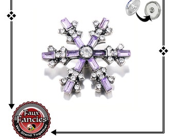 Snowfkake Snap Buttons, Crystal Ginger Snaps, HOLIDAY Snap Charms, RHINESTONE Charm Snap, Rhinestone Snaps, Snap Snap, Jewelry gift