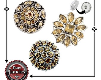 SNAP BUTTONS, Flower RHiNESTONE Snap Charms, GOLDEN Ginger Snap, Switchable Snap, #BraceletCharms, #SnapCharm, #RhinestoneSnap, #SnapJewelry