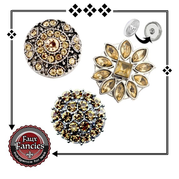 SNAP BUTTONS, Flower RHiNESTONE Snap Charms, GOLDEN Ginger Snap, Switchable Snap, #BraceletCharms, #SnapCharm, #RhinestoneSnap, #SnapJewelry