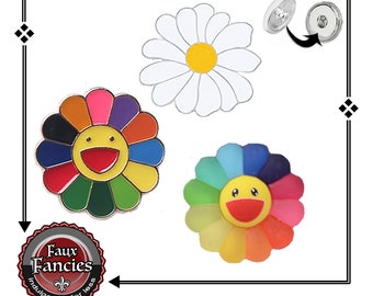 Floral Snap Button EXCLUSIVE! Flower Ginger Snap, Snap Charm, #BraceletSnap, Flower Snap, #SnapJewelry, #FlowerSnap, #SnapButton, Happy Face