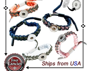 Paracord Two Tone Snap Button Bracelet, Adjustable Braided Bracelet, Ginger Snaps, Snap, #GiftForHer, #SnapJewelry, #SnapButtonBracelet