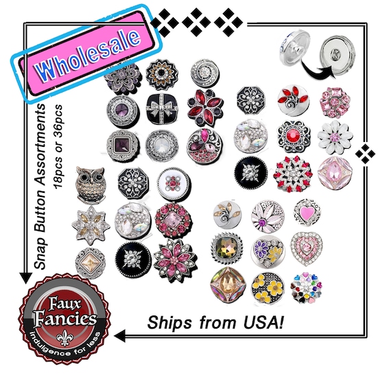WHOLESALE SNAP Button Assortments, WHOLESALE Snap Buttons, Ginger Snaps, Snap Charms, #WholesaleSnap Buttons, Rhinestone Snaps, #SnapButtons