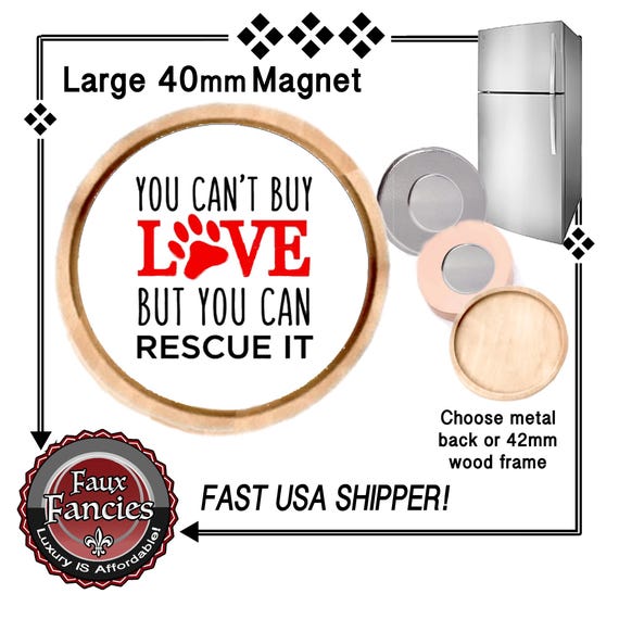 RESCUE LOVE Handmade MAGNET, Rescue Dog lover gift, Rescue Cat Magnet, #RescuePet, #RescueCat, #RescueDog, #RefMagnet, #RescuePet, Love Pets