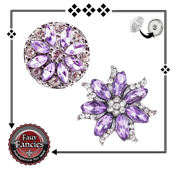 GORGEOUS LAVENDER Snap Buttons, Flower Ginger Snap, Snap Charms, Switchable Snaps, #FlowerCharms, #SnapCharm, #SwitchableSnaps, #SnapButtons