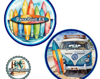 Dana Point SURFING Glass Cabochon Handmade Keyring, SURFERS Magnet, Refrigerator Magnet, #DanaPointMagnet, #SurfingKeyring, #Surfing