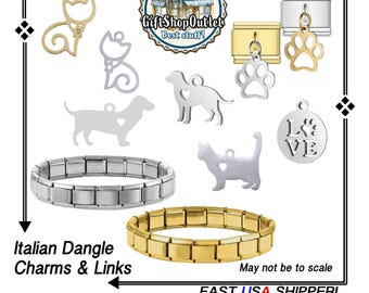 ITALIAN Charms & Bracelets, Italian Dangle Charm Links, Italian Bracelet Links, Gift for Her, #ItalianCharmBracelet, #CustomCharmBracelet