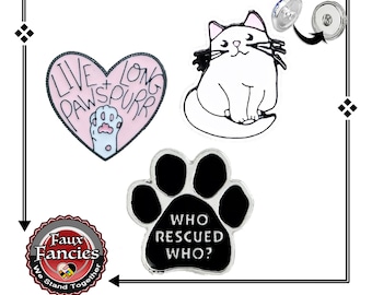 Rescue Pet Snap Buttons EXCLUSIVELY OURs! Kitty Jewelry Snaps, #KittySnap, #RescuePetSnap, #SnapButtons, #CatSnapButton, #RescuePetCharm