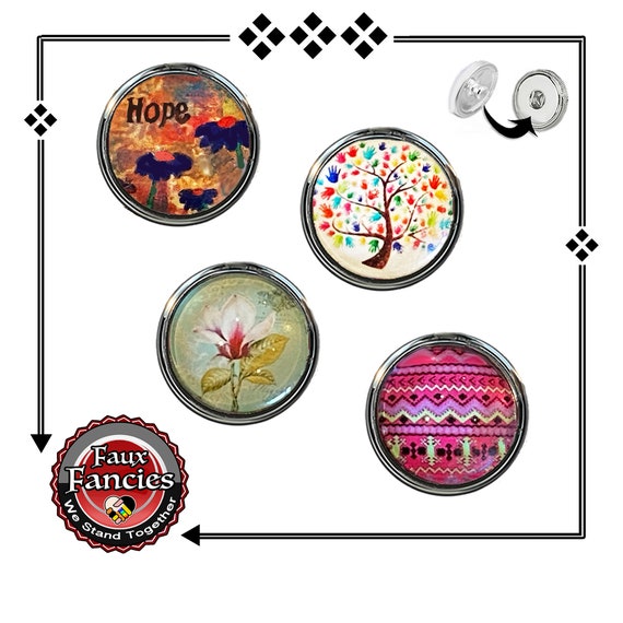 SNAP BUTTONs, 18mm CABOCHON Snap Charms, CABOCHON Mandala Snaps, #18mmCabochonSnapButtons, #BraceletCharms, #BraceletSnaps. #SnapJewelry