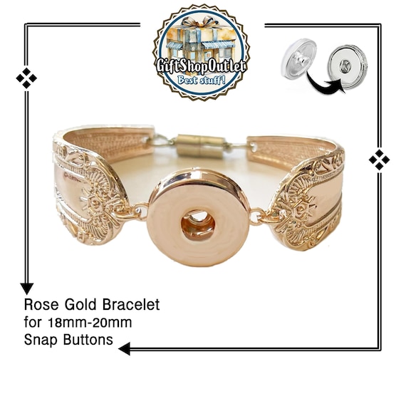 ADJUSTABLE Snap Button Rose Gold 18mm SNAP BRACELET, Ginger Snap, Snap Jewelry, Snap Button, rose gold jewelry, #SnapBracelet, #SnapJewelry