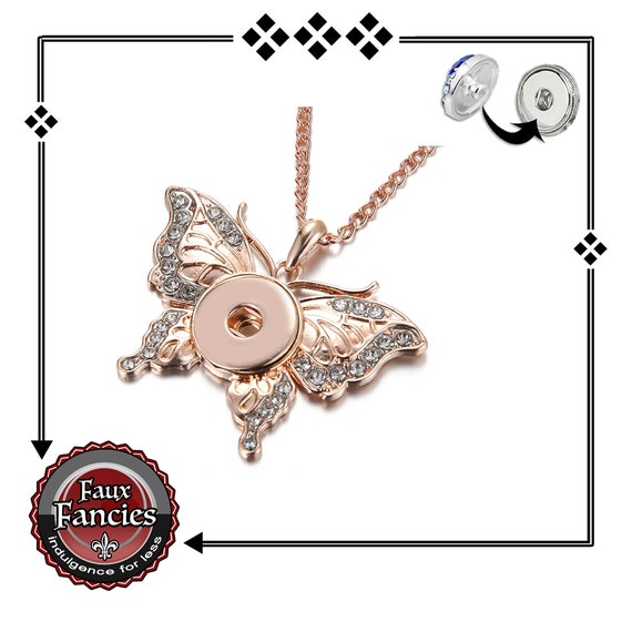 Butterfly Snap Button Pendant, Butterfly Pendant, Butterfly 18mm Charm Pendant, #ButterflyCharm, #ButterflyPendant, #SnapButtonPendant