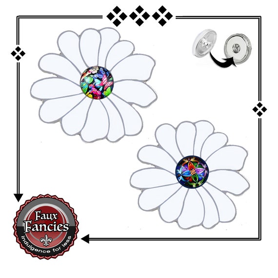 Flower Snap Button ONLY Ours! Choose Center, Ginger Snap, Snap Charm, #BraceletCharms, Rhinestone Snap, #SnapSnap, #GiftForHer, #SnapButton