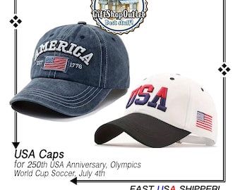 USA Cap for July 4th, 250th USA Anniversary, Team USA, World Cup Soccer, Olympics, Patriotism; #July4Hat, #USACap. #TeamUSA