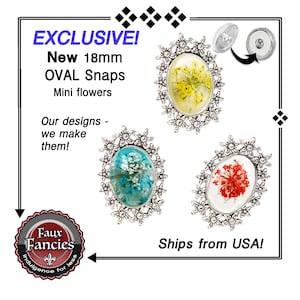 Mini Flower SNAP Buttons, Flower Snap Buttons, 18mm Cabochon Snap Button, Flower Charms, #FlowerSnapButtons, #SpringSnapButton, #SnapJewelry