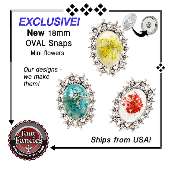Mini Flower SNAP Buttons, Flower Snap Buttons, 18mm Cabochon Snap Button, Flower Charms, #FlowerSnapButtons, #SpringSnapButton, #SnapJewelry