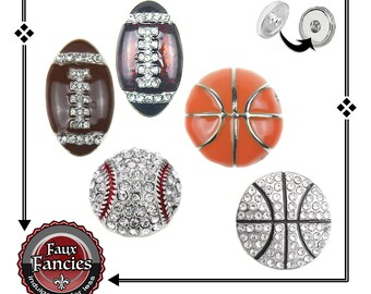 SPORTS Snap Buttons, Football Snap Button, Baseball Snap Button, Basketball Snap Button, #FootballCharm, #SportsCharm, #FootballJewelry