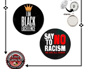 No To Racism, Black Excellence, Cabochon No Racism, Glass Cabochon, Stand Together, Say No To Racism, #NoRacism, #BlackExcellence