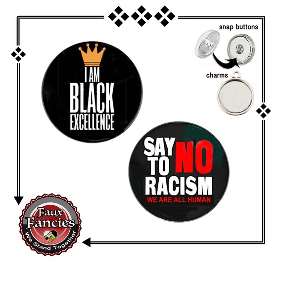 No To Racism, Black Excellence, Cabochon No Racism, Glass Cabochon, Stand Together, Say No To Racism, #NoRacism, #BlackExcellence