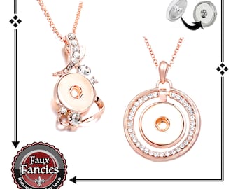 Rose Gold Rhinestone Snap Button Pendants, Snap Jewelry Pendant, Ginger Snaps, #SnapButtons, #SnapButtonJewelry, #GiftForHer, #SnapCharms