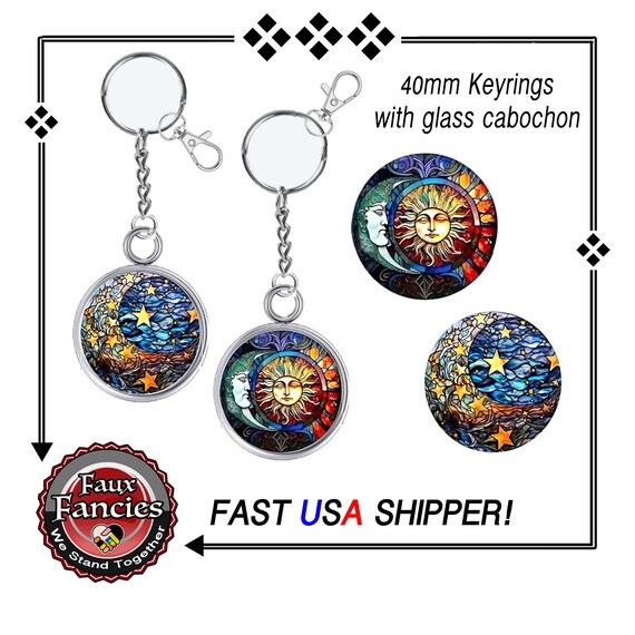 SALE! SUN & MOON Handmade Key Ring, Sun Handmade Key Ring, Moon KeyRing , #CelestialGift, #KeyringCollector, #MoonKeyring, Celestial Keyring
