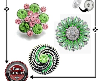 Shimmery RHINESTONE Snap Buttons, Snap Charms, Ginger Snaps, Rhinestone Charms, #BraceletCharms, #SnapCharm, #SwitchableSnaps, #SnapButtons