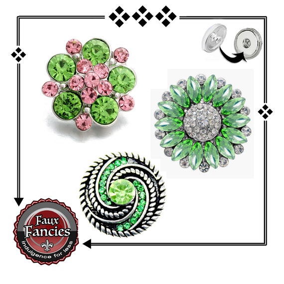 Shimmery RHINESTONE Snap Buttons, Snap Charms, Ginger Snaps, Rhinestone Charms, #BraceletCharms, #SnapCharm, #SwitchableSnaps, #SnapButtons