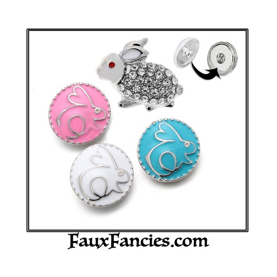 BUNNY Buttons, Ginger Snap Buttons, SPRING Snao Snap, Snap Charms, #BunnySnapCharms, Rhinestone Snaps, Snao Snap, #SpringSnapCharms