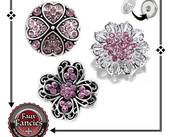 SNAP BUTTON, BEAUTiFUL Pinks, RHINESTONE Snap Charm, Ginger Snap, Switchable Snap, #BraceletCharm, #SnapCharm, #SwitchableSnap, Snap Jewelry