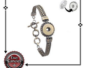 Snap Button Bracelet, Beautiful BRONZE Tone Rhinestone 18mm Snap Button Bracelet, Bracelet for Snap Button, #SnapButtonJewelry, #SnapJewelry