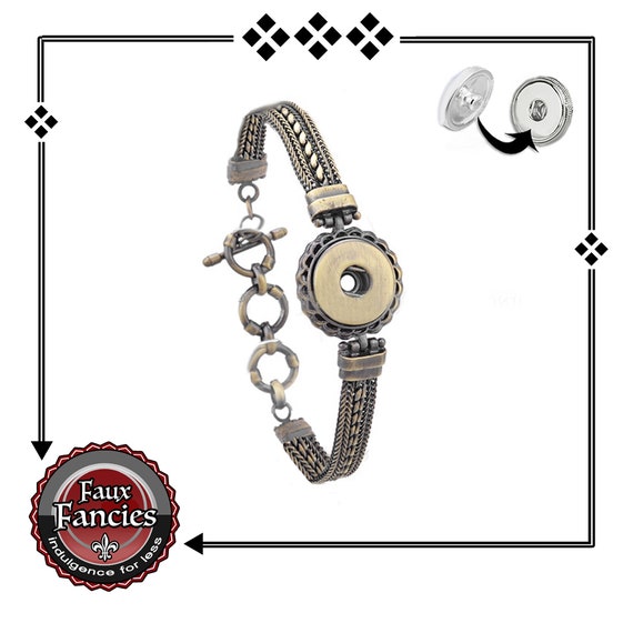 Snap Button Bracelet, Beautiful BRONZE Tone Rhinestone 18mm Snap Button Bracelet, Bracelet for Snap Button, #SnapButtonJewelry, #SnapJewelry