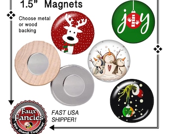 CHRISTMAS Magnet, Handmade Magnet, Reindeer Magnets, #ChristmasMagnet, #ChristmasGift, Refrigerator Magnet, Magnet for metal. #RefMagnet