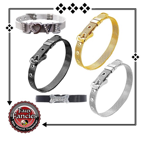 Stainless Steel 8mm BRACELET, Stainless Slider Bracelet, Slide Charm Bracelet, Customizable Jewelry, #StainlessBracelet, #SlideBracelet
