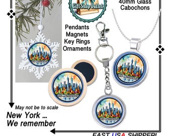 NYC 9-1-1- We Remember, New York City OuR OwN Handmade Magnet, NYC Pendant, NYC Snowflake Ornament, 911 Ornament, 911 Magnet, September 11