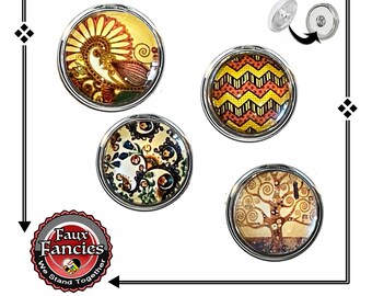18mm SNAP BUTTONs, CABOCHON Snap Charms,  Colorful Mandala Charms, #Cabochons, #SnapButtons, #BraceletCharms, #BraceletSnaps. #SnapJewelry