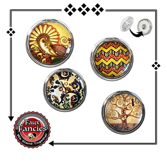 18mm SNAP BUTTONs, CABOCHON Snap Charms, Colorful Mandala Charms, #Cabochons, #SnapButtons, #BraceletCharms, #BraceletSnaps. #SnapJewelry