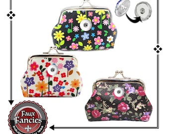 Snap Button Coin Purse, 18mm Snap Button Accessory, Ginger Snaps, Snap Snap Buttons, #GiftForHer, #CoinPurset, #SnapJewelry, #SnapButtons