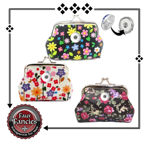 Snap Button Coin Purse, 18mm Snap Button Accessory, Ginger Snaps, Snap Snap Buttons, #GiftForHer, #CoinPurset, #SnapJewelry, #SnapButtons