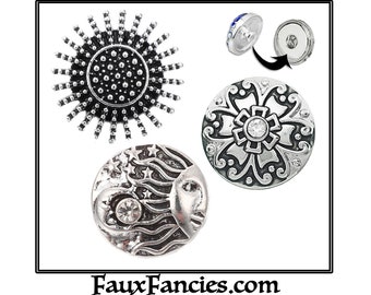 NEW!! 18mm Snap Buttons, Ginger Snaps, Snap Charms, Star Snap Charm, Rhinestone Snaps, SnapPopper, #MoonSnapButtons, Moon Charm, Silver Snap