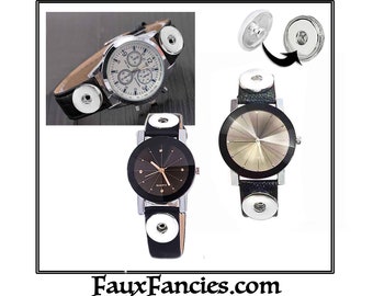 CLEARANCE! Snap button WATCHES, fit 18mm Ginger Snaps - Snap on Charms, Interchangeable Snap, Rhinestone Snaps, Snap Snap, Jewelry gift
