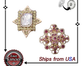 BEAUTIFUL Gold Tone Snap Buttons, 18mm Ginger Snaps,  Snap Charms, Changeable Snap, Rhinestone Snaps, Snap, #SnapButton, Snap Button Jewelry