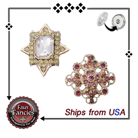 BEAUTIFUL Gold Tone Snap Buttons, 18mm Ginger Snaps, Snap Charms, Changeable Snap, Rhinestone Snaps, Snap, #SnapButton, Snap Button Jewelry